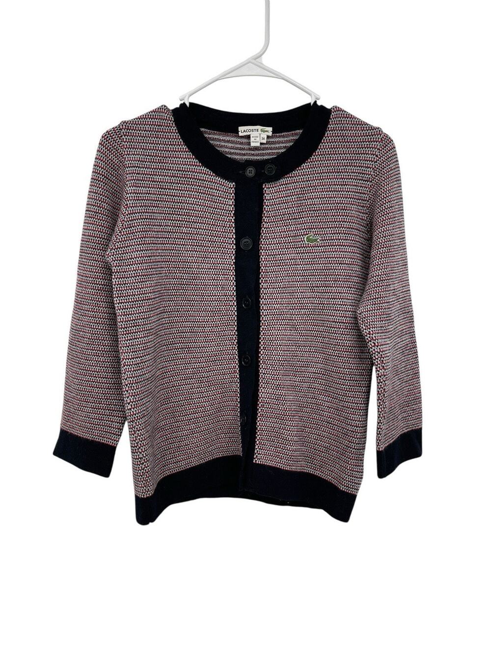 Lacoste Cardigan Sweater Button Wool Women’s Size 34 US Small